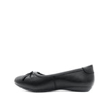 Stormi Bow Women's Shoes - Black Coated Leather