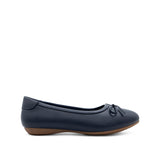 Stormi Bow Women's Shoes - Navy Coated Leather