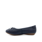 Stormi Bow Women's Shoes - Navy Coated Leather