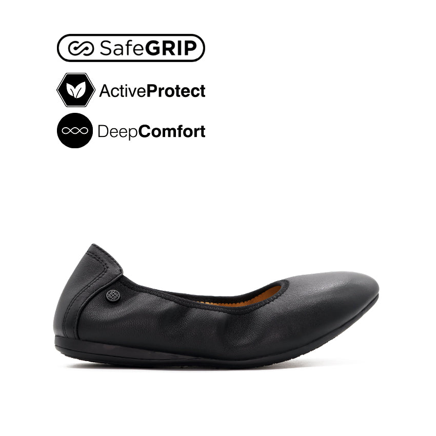 Georgie Slip On PT Women's Shoes - Black Leather