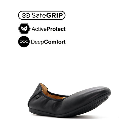 Georgie Slip On PT Women's Shoes - Black Leather
