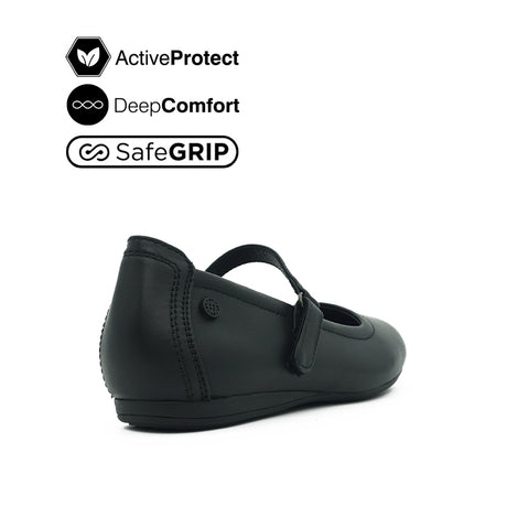 Georgie Mary Jane Women's Shoes - Black Leather