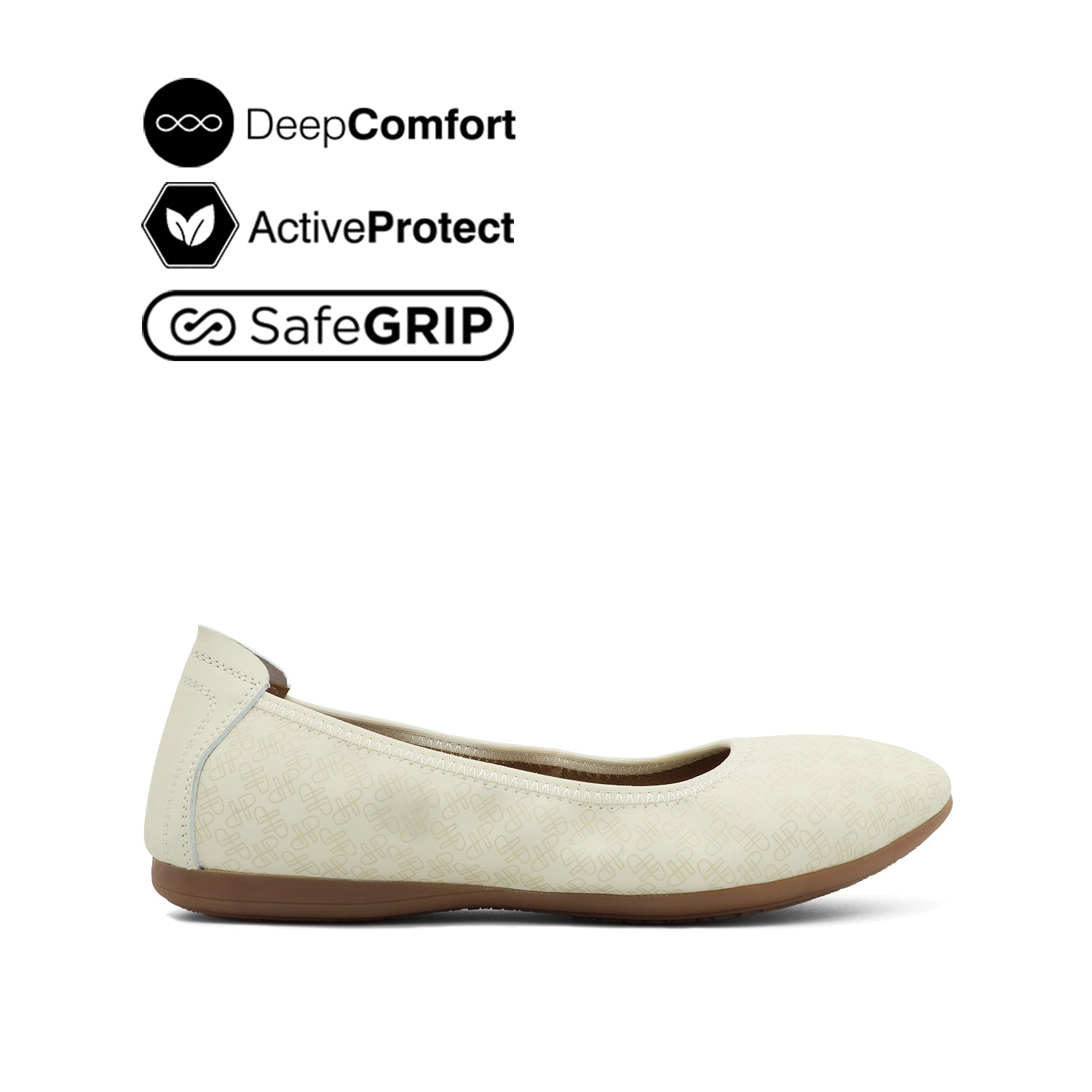 Discount on Hush Puppies  shoes - SKU: Georgie Slip On Pt Women's Shoes - Cream Monogram Fabric Leather