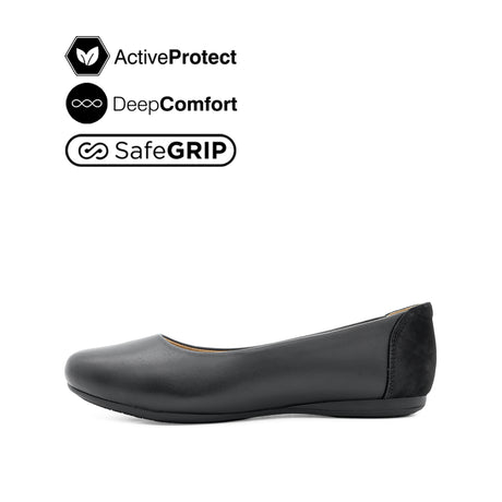 Georgie Plain Toe Women's Shoes - Black Leather