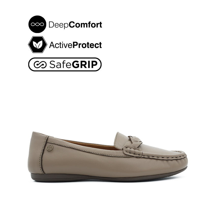 Discount on Hush Puppies  shoes - SKU: Georgie Mocc Ornament Women's Shoes - Taupe Leather