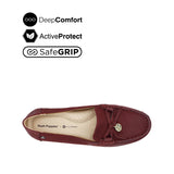 Georgie Mocc Bow Women's Shoes - Burgundy Tumbled Nubuck