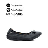 Georgie Bow Women's Shoes - Black Leather