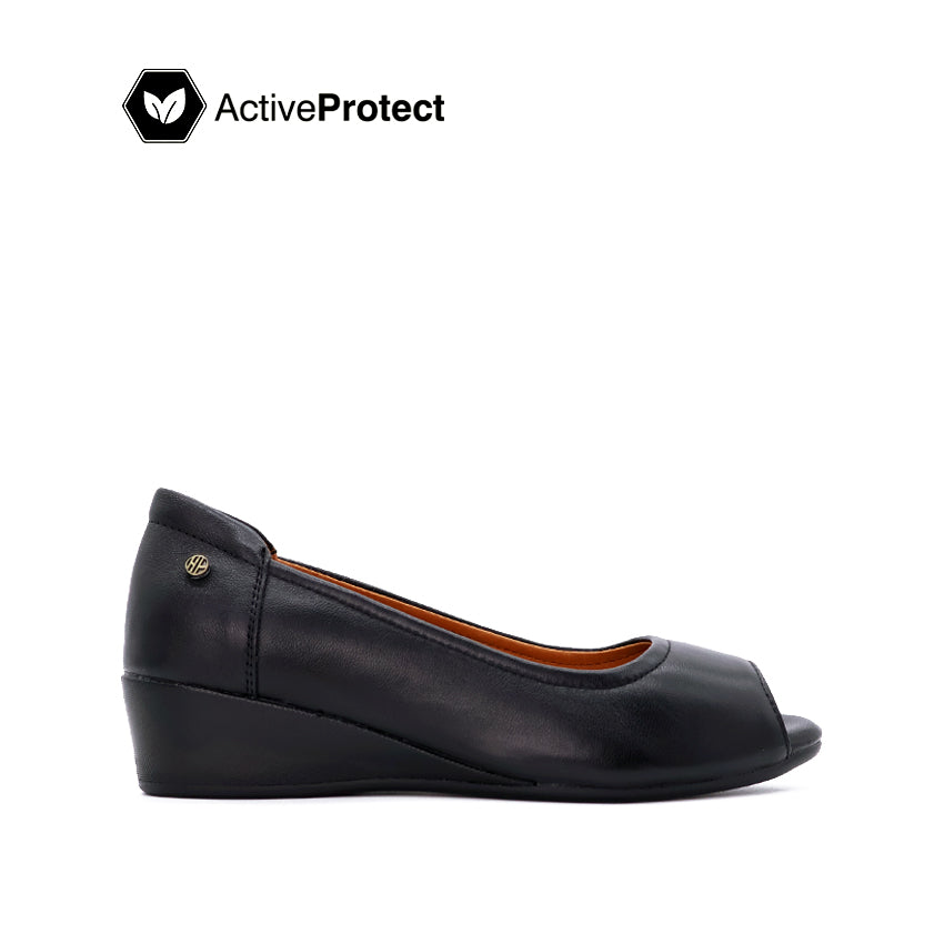 Discount on Hush Puppies  shoes - SKU: Eden Peep Toe Women's Shoes - Black Leather