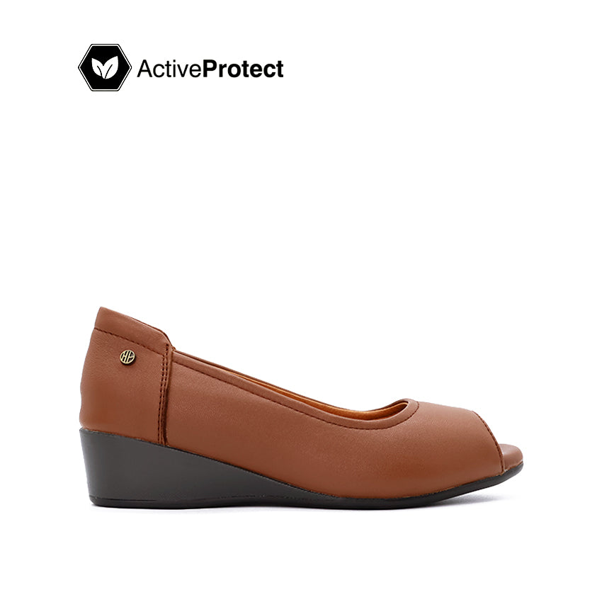 Eden Peep Toe Women's Shoes - Tan Leather