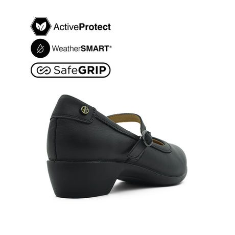 Fai Mary Jane Women's Shoes - Black Leather Waterproof