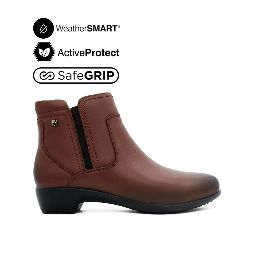 Frani Boots Women's Shoes Tan Leather WP - Main Image