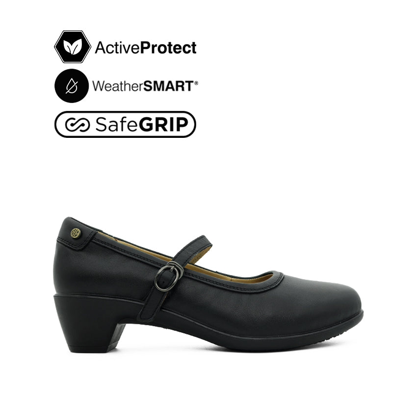 Discount on Hush Puppies  shoes - SKU: Febe Mary Jane Women's Casual Shoes - Black Leather Waterproof