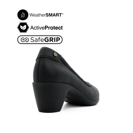Femi Pump Women's Casual Shoes - Black Leather Waterproof