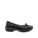 Stacey Bow Women's Shoes - Black Coated Leather