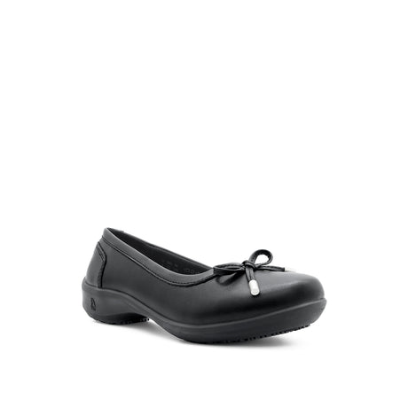 Stacey Bow Women's Shoes - Black Coated Leather