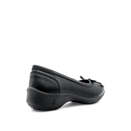 Stacey Bow Women's Shoes - Black Coated Leather