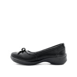 Stacey Bow Women's Shoes - Black Coated Leather
