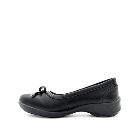 Stacey Bow Women's Shoes - Black Coated Leather