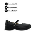 Fanni Mary Jane Women's Shoes - Black Leather Waterproof