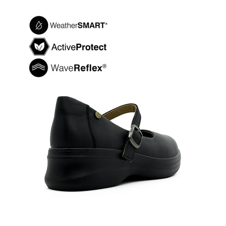 Fanni Mary Jane Women's Shoes - Black Leather Waterproof