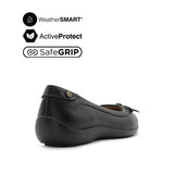 Gracie Slip On Bow Women's Shoes - Black Leather WP