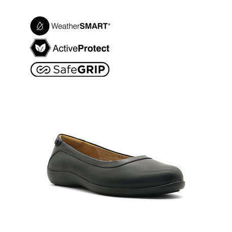 Gracie Slip On PT Women's Shoes - Black Leather WP