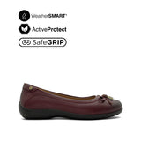 Gracie Slip On Bow Women's Shoes - Burgundy Leather WP