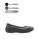 Gracie Toe Cap Women's Shoes - Black Leather Waterproof
