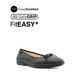 Nicollete Bow Women's Shoes - Black Leather