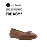 Nicollete Bow Women's Shoes - Tan Leather