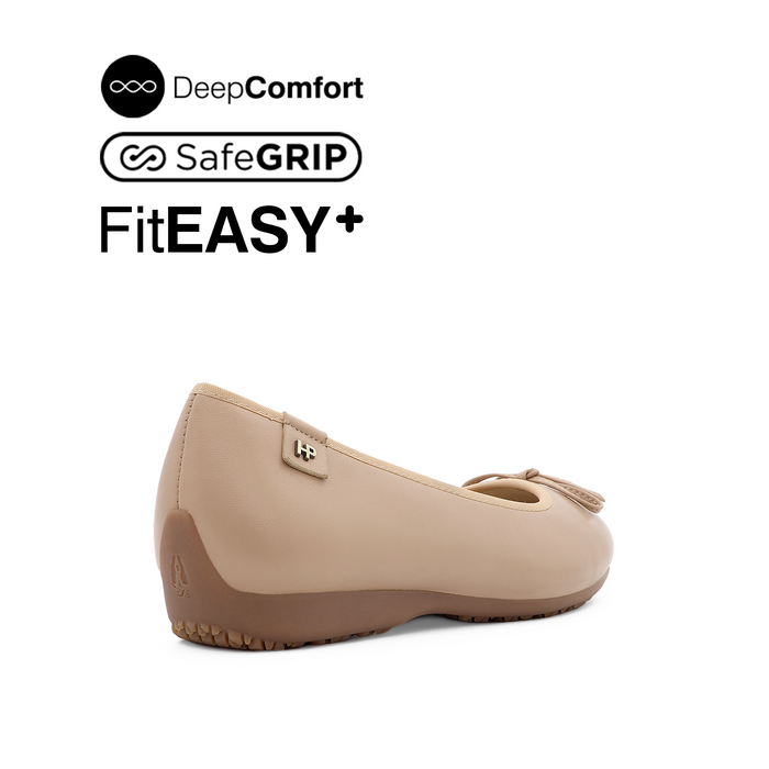 Nicollete Bow Women's Shoes - Nude Leather Hush Puppies Philippines