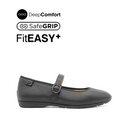 Nicolette Mary Jane Plain Toe Women's Shoes - Black Leather