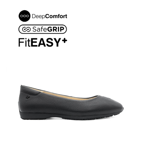 Nicollete Plain Toe Women's Shoes - Black Leather
