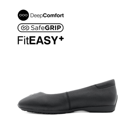 Nicollete Plain Toe Women's Shoes - Black Leather
