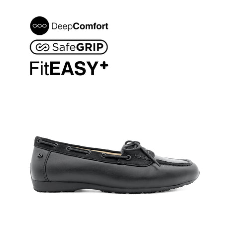 Nicollete Slip On Venetian Women's Shoes - Black Leather