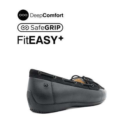 Nicollete Slip On Venetian Women's Shoes - Black Leather