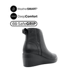 Paris Wedge Women's Boots - Black Leather