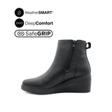 Paris Wedge Women's Boots - Black Leather