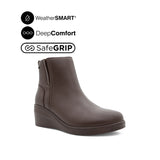 Paris Wedge Women's Boots - Brown Leather