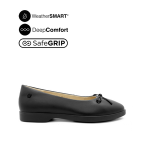 Raphaela Bow Women's Shoes - Black Leather WP Hush Puppies Philippines