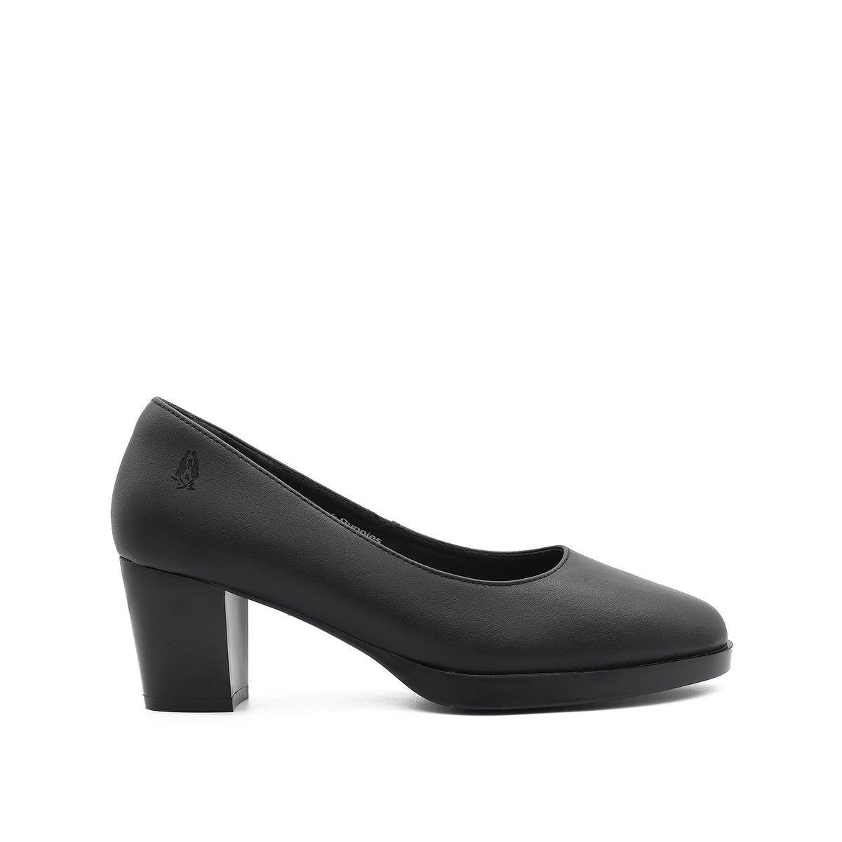 Tia Pump Women's Shoes - Black Coated Leather Hush Puppies Philippines