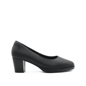 Tia Pump Women's Shoes - Black Coated Leather Hush Puppies Philippines
