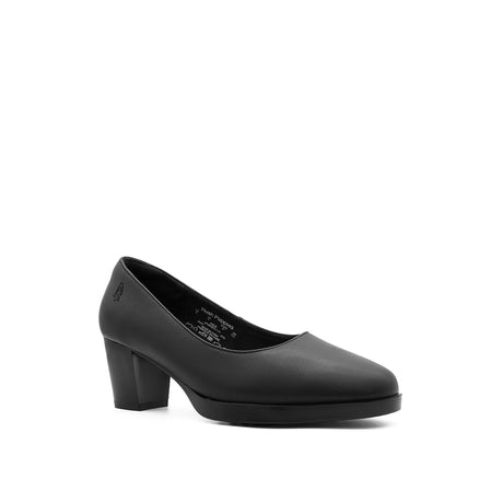 Tia Pump Women's Shoes - Black Coated Leather Hush Puppies Philippines