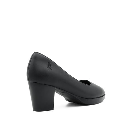 Tia Pump Women's Shoes - Black Coated Leather Hush Puppies Philippines