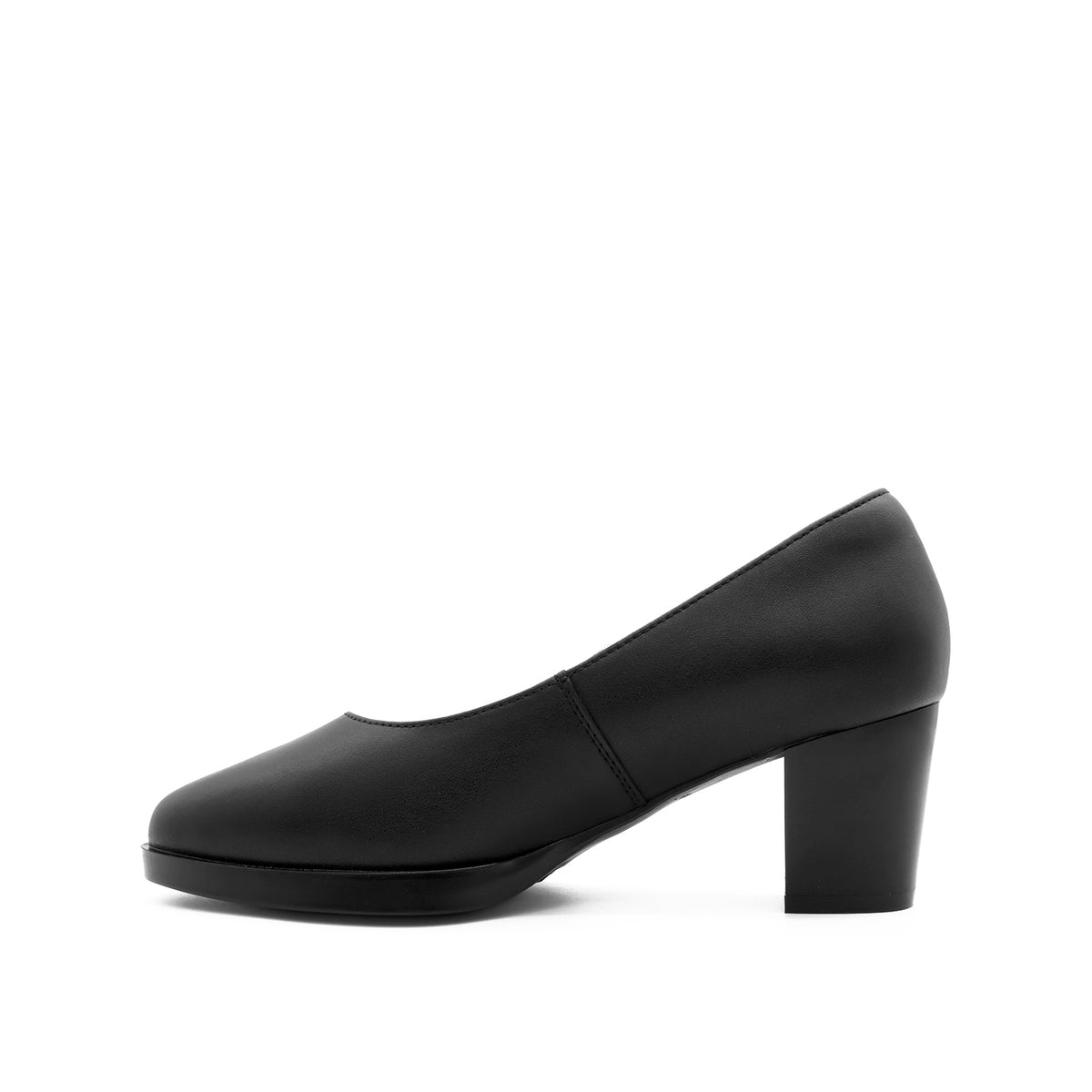 Tia Pump Women's Shoes - Black Coated Leather Hush Puppies Philippines