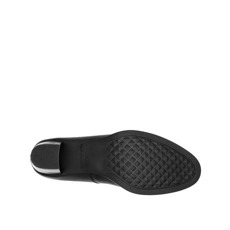 Tia Pump Women's Shoes - Black Coated Leather Hush Puppies Philippines