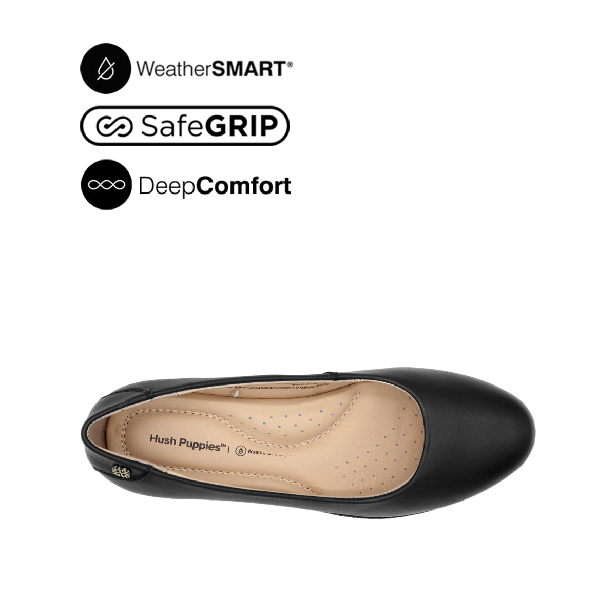 Sadie Pump Slip On Women's Shoes - Black Leather Waterproof Hush Puppies Philippines