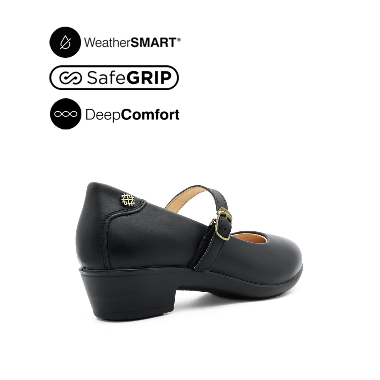 Sadie Pump Mary Jane Women's Shoes - Black Leather Waterproof