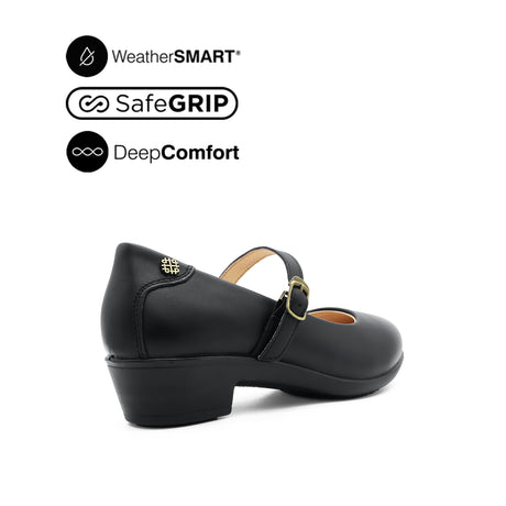 Sadie Pump Mary Jane Women's Shoes - Black Leather Waterproof