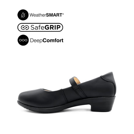 Sadie Pump Mary Jane Women's Shoes - Black Leather Waterproof